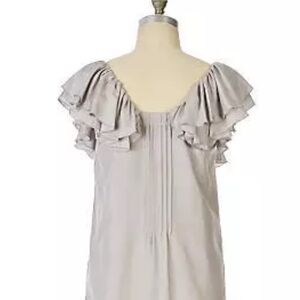 Floreat Light Gray Ruffle silk dress size 10